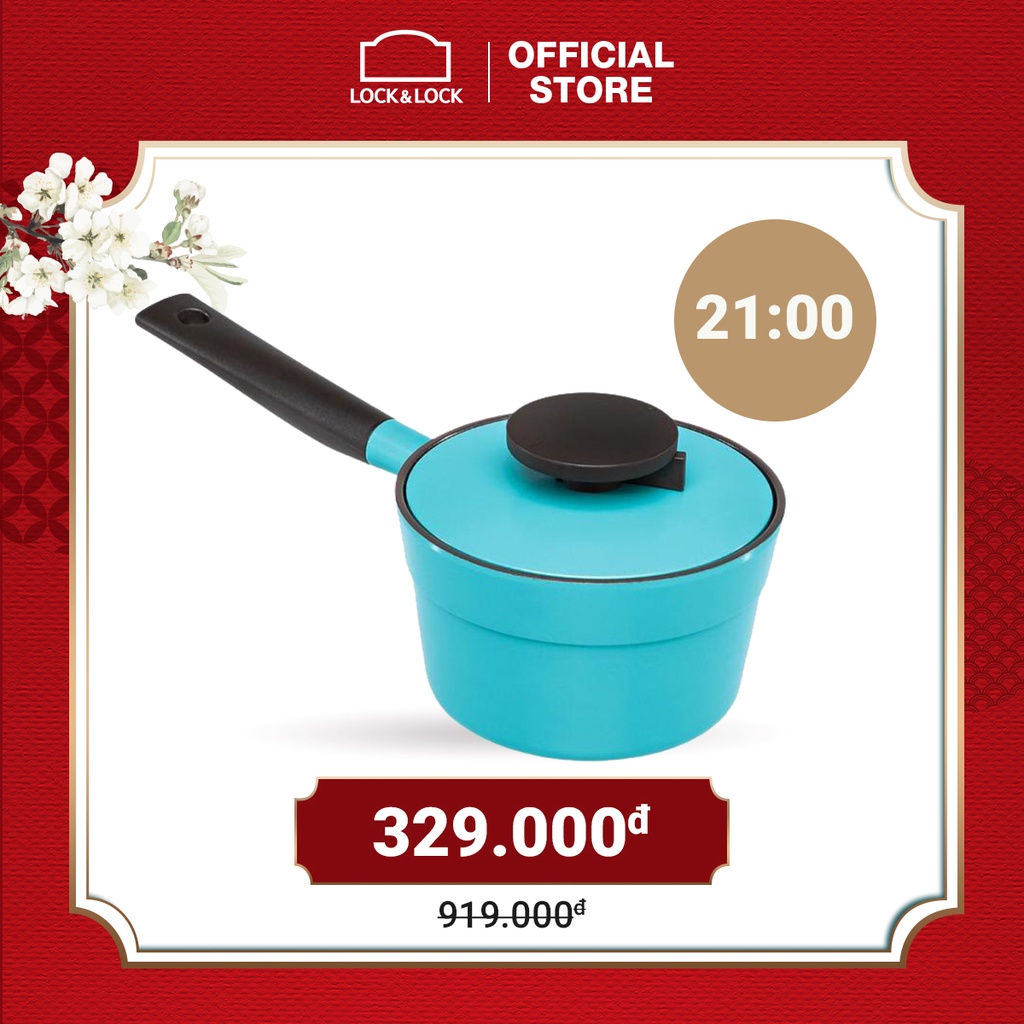 Nồi một tay cầm Lock&amp;Lock Minimal Sauce Pan 2L - 18cm - Blue Bird LJM2181