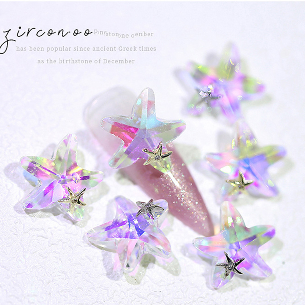 Bộ 5 phụ kiện trang trí móng tay họa tiết sao biển 3D