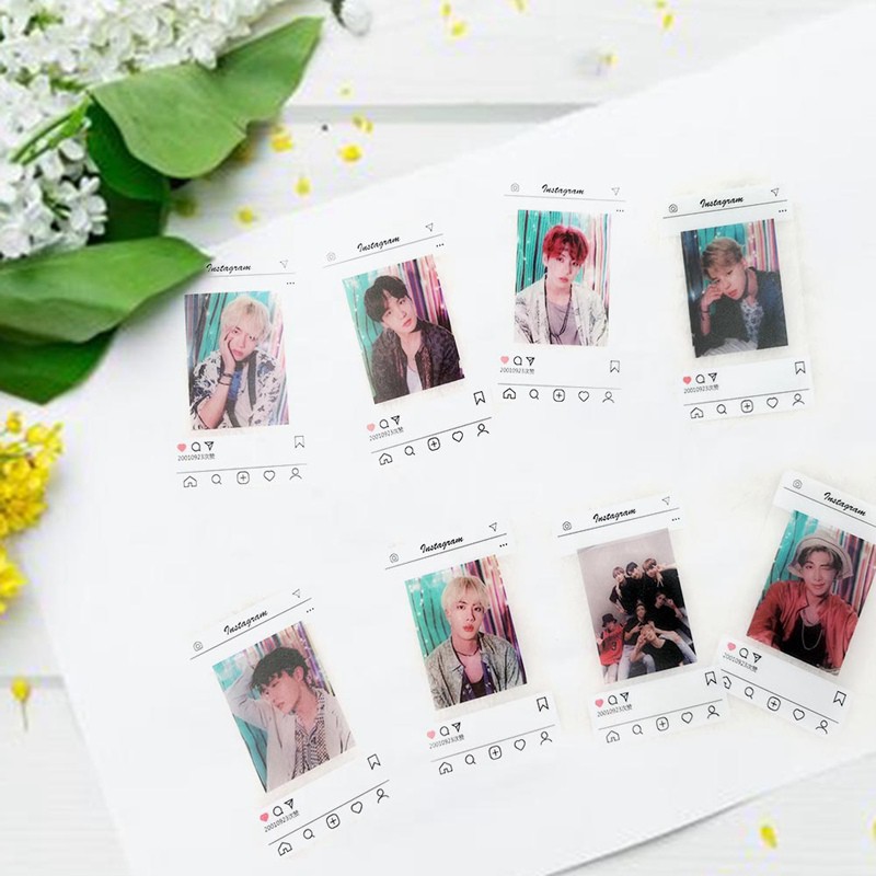 Bộ 8 tấm card nhựa PVC trong suốt in hình các thành viên BTS