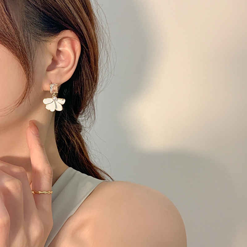 Bông Tai Hình Vuông Đính Ngọc Trai Giả Phong Cách Hàn Quốc Thời Trang Cho Nữ
