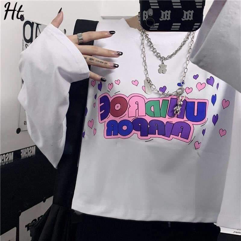 Áo croptop tay dài UNIDROE tim HT12 | BigBuy360 - bigbuy360.vn