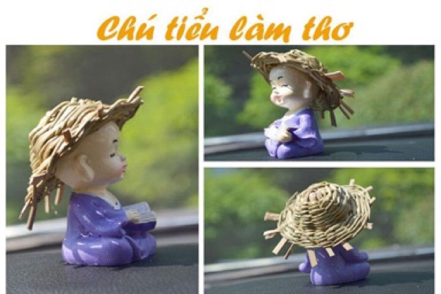 [SALE 10%] Bộ tượng 4 chú tiểu đội nón tứ nghệ Cầm - Kì - Thi - Họa | BigBuy360 - bigbuy360.vn