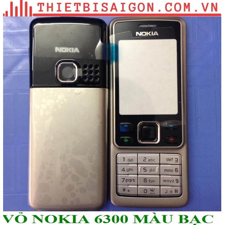 VỎ NOKIA 6300 MÀU BẠC ZIN