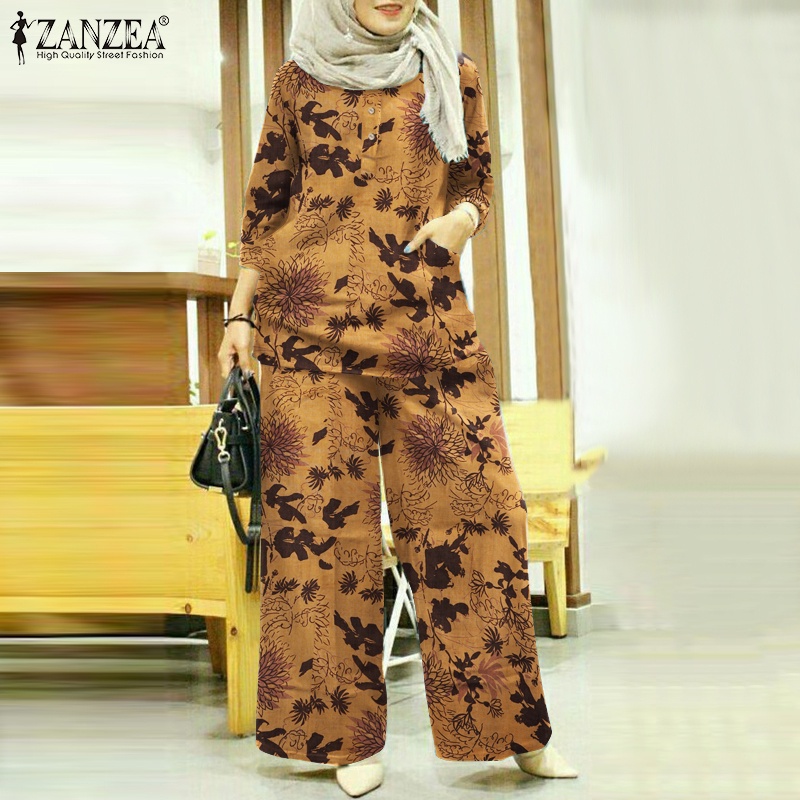 Zanzea Set Đồ Dài 3/4 Phong Cách Hồi Giáo Cho Nữ