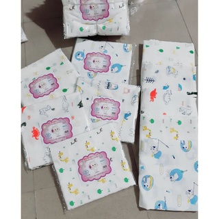 Combo 10 khăn tắm xô 2,4 lớp cho bé, khăn tắm Nhật in hình