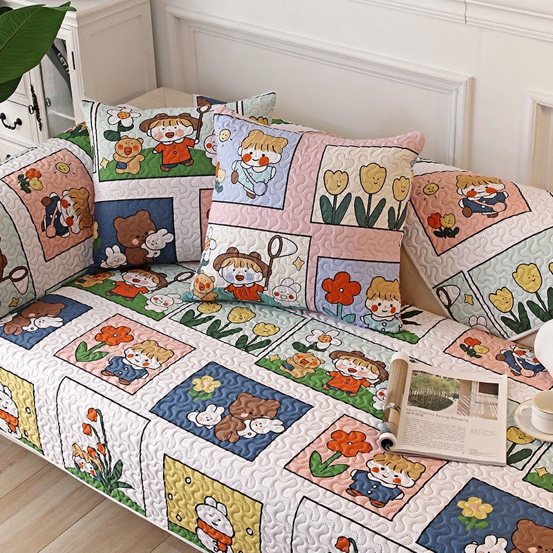 Đệm Sofa Họa Tiết Hoạt Hình Bốn Mùa Sofa Phổ Thông đệm Chống Trượt Ghế Sofa Phổ Thông Bọc Bảo Vệ Sofa đơn Giản đệm Lưng đệm