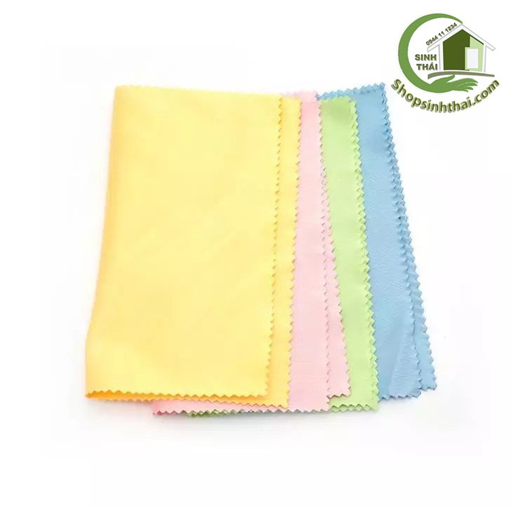 Khăn lau mắt kính, màn hình điện thoại 14cm x 14cm - khăn siêu mịn, siêu thấm hút - giao màu ngẫu nhiên