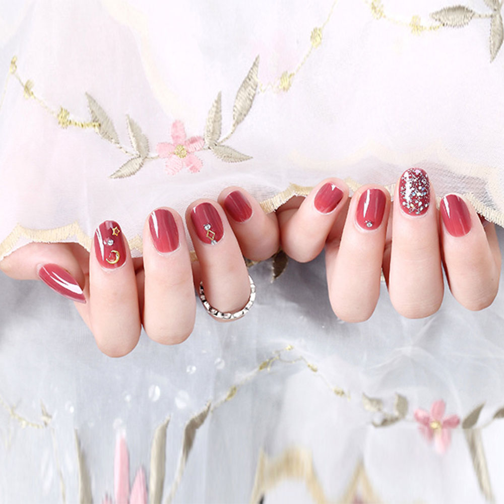 Set 24 móng tay giả SKJK trang trí dễ thương