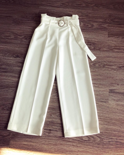 Quần suông cạp xếp ly đai tròn | BigBuy360 - bigbuy360.vn