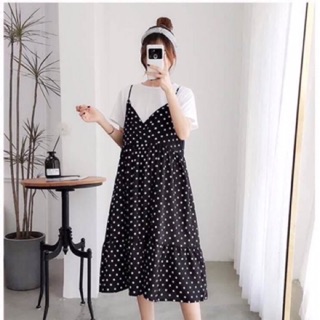 A Đầm bầu (sét váy rời) họa tiết chấm bi
