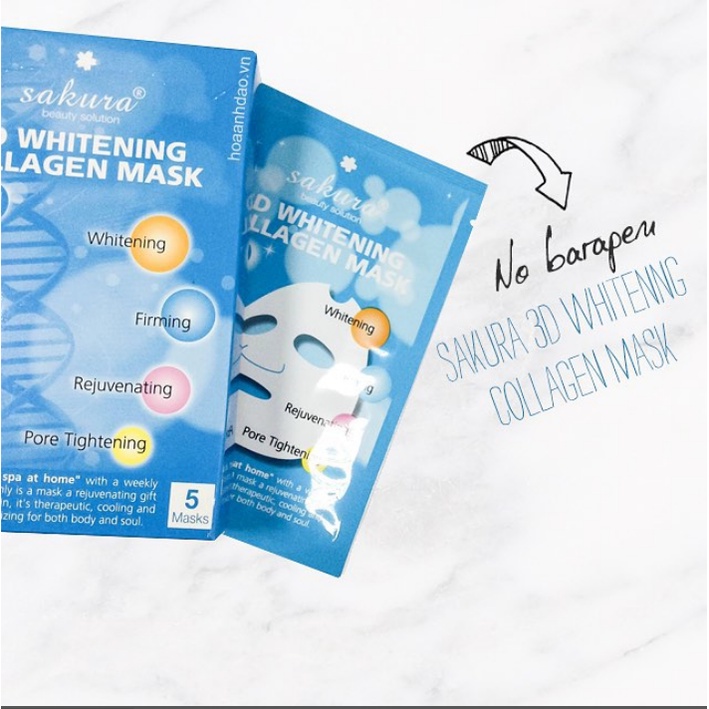 Mặt nạ dưỡng trắng da Sakura 3D Whitening Collagen Mask