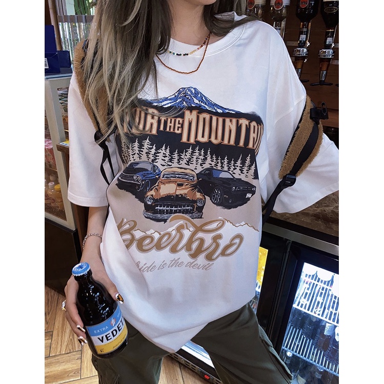 ￼Áo thun tay lỡ BEERBRO RIDE form rộng cotton unisex nam nữ (Ảnh thật/Có sẵn)