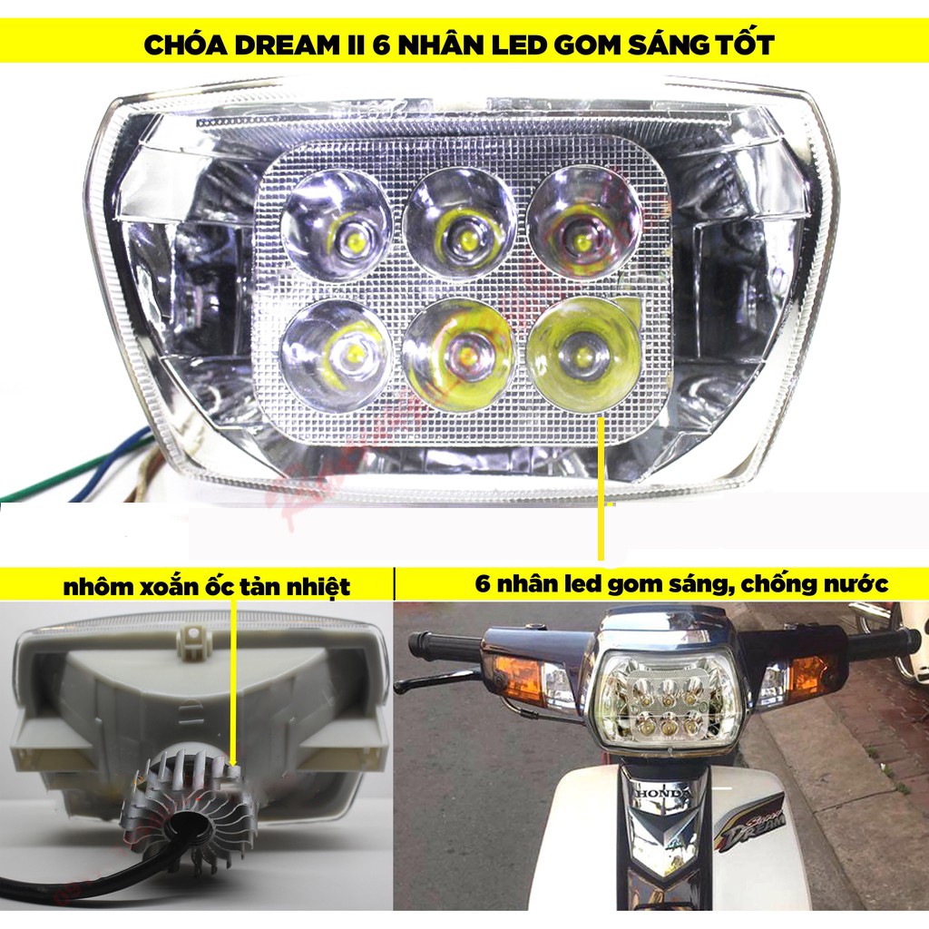 bộ pha led dream,super dream 6 bóng ánh sáng trắng