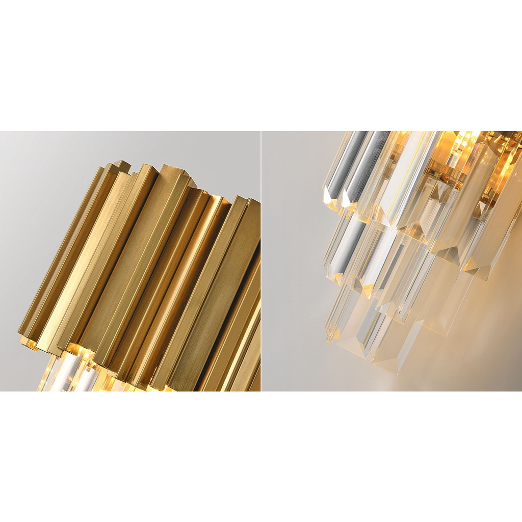 Đèn gắn tường, SuperVilighting, Đui E14, điện áp 220V, Đèn pha lê cao cấp,vỏ mạ tĩnh điện Bảo hành 24 tháng