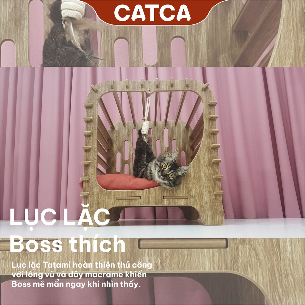 Nhà thú cưng gỗ lắp ghép SANG TRỌNG dành cho chó mèo CATCA - Nhà Dudu