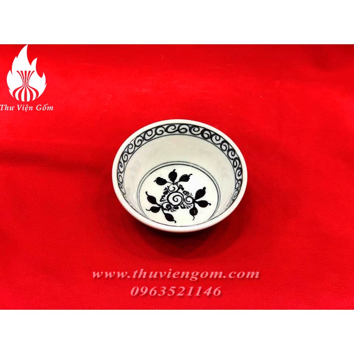 Bát mắm phi 8 hoa hồng chuẩn Bát Tràng