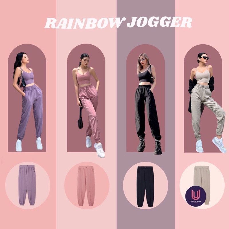 [SIGNATURE] Quần Thể Thao Tập Gym Yoga Nhảy Rainbow Jogger (bo ống, co giãn thoải mái, tập nhảy, cạp cao, thấm hút tốt)