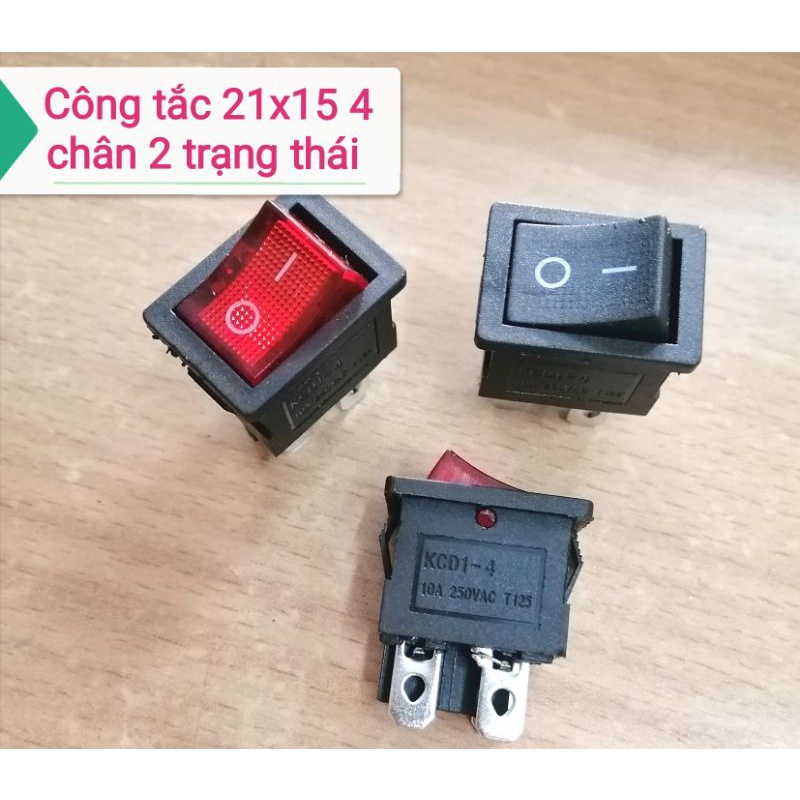 Công tắc bập bênh KCD1-4 kích thước 21x15 4 chân 2 trạng thái