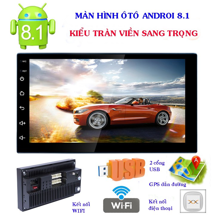 Đầu DVD Android Cho Ô Tô (Tặng Camera Lùi) Tích Hợp GPS Chỉ Đường - Màn Hình Full HD Android 8.0 Đa Năng