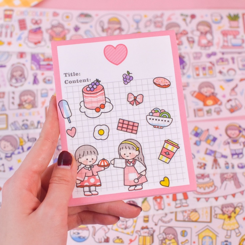 Miếng dán sticker Washi dùng trang trí sổ tay DIY - Tiệm Ốc Sột