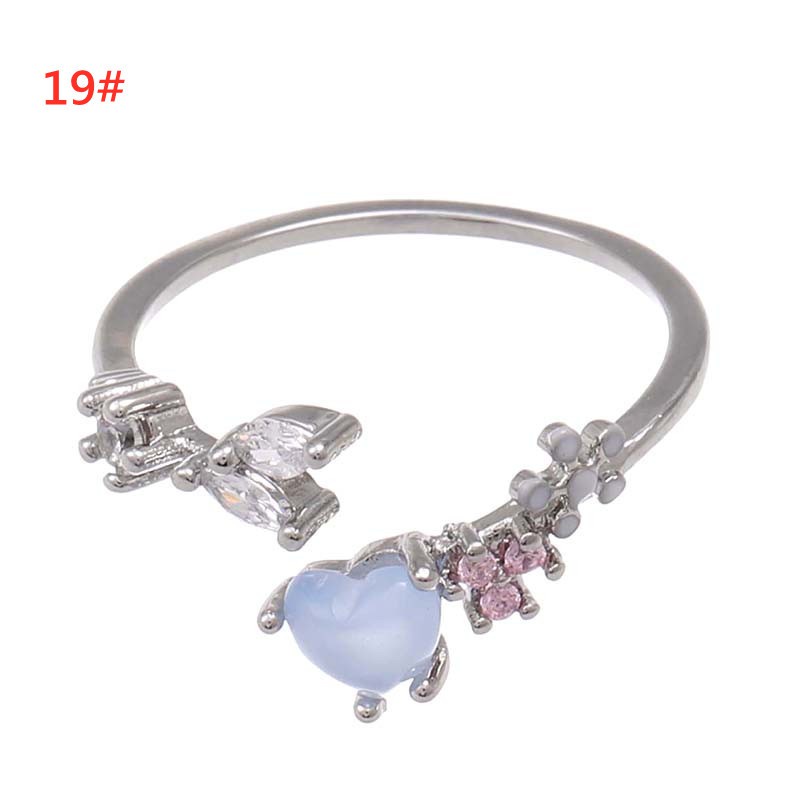 Nhẫn hình trái tim đính đá zircon thời trang Hàn Quốc cho nữ