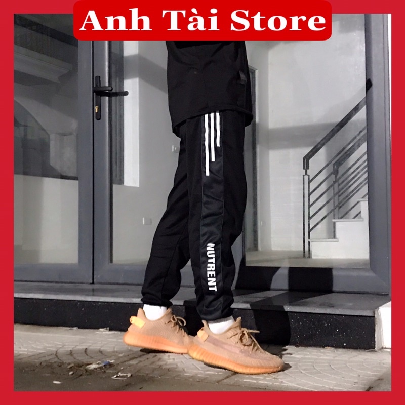 Quần jogger NUTRENT nam nữ thể thao 3 vạch chất nỉ bông giày đẹp AT 0001