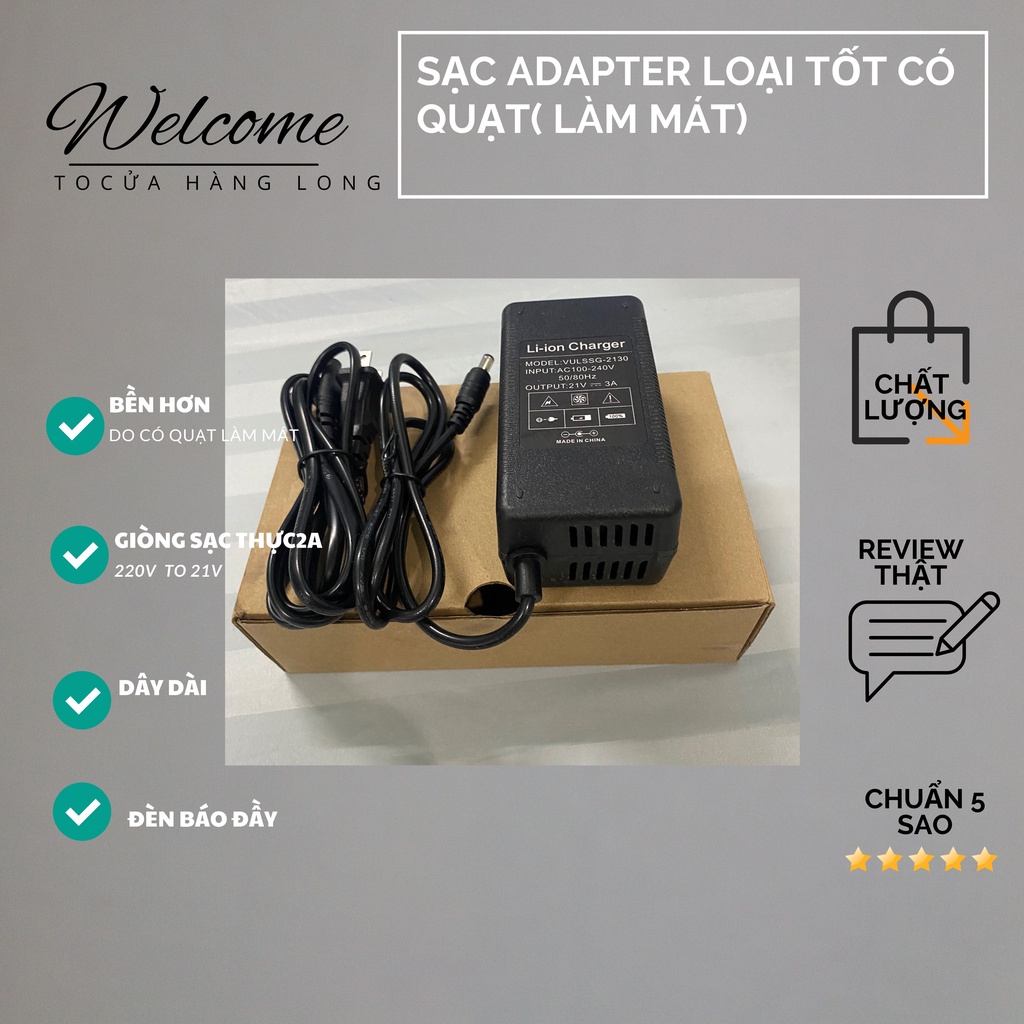 Loại lớn 2A dùng cho pin 21 v có quạt làm mát