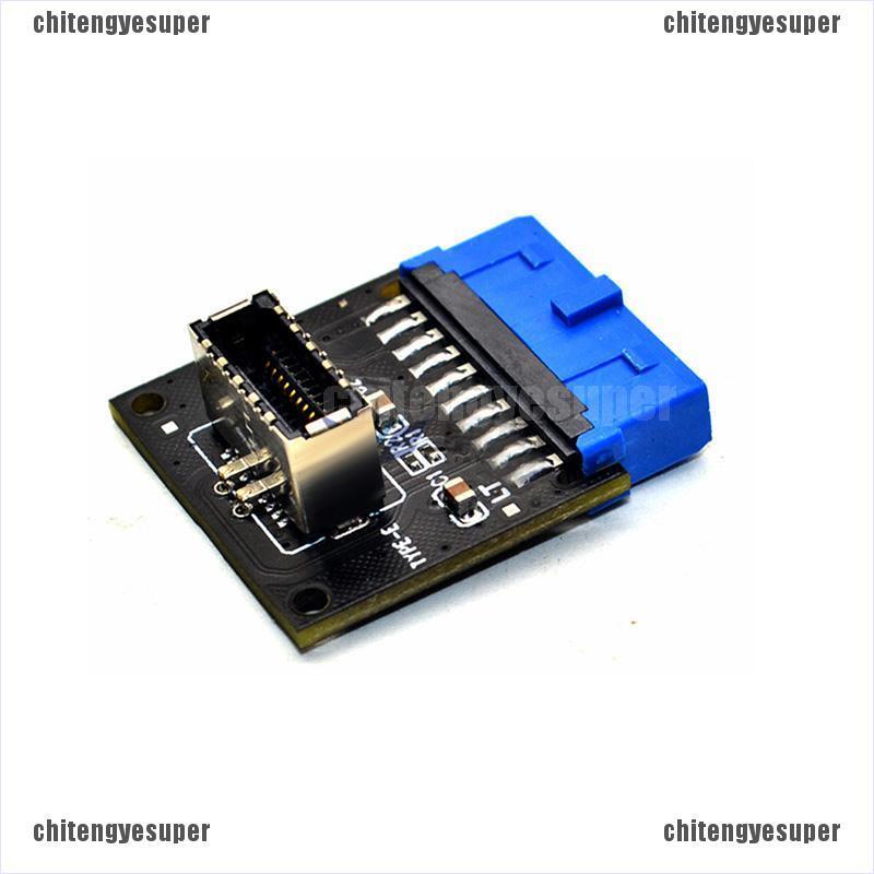 Chitengyesuper Front Panel Socket USB 3.0 19 Pin to TYPE-E 20Pin Header Extension Adapter CGS