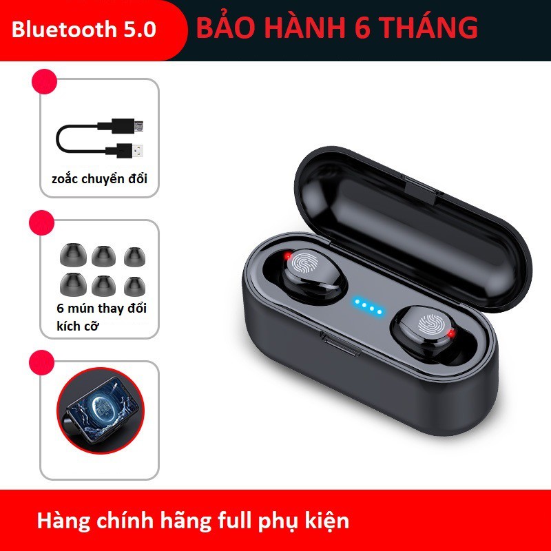 [Free Ship] Tai nghe bluetooth không dây F9 TWS cảm ứng điều khiển cảm biến âm thanh HIFI cho Android iOS , Alex cool