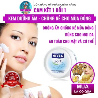 Kem dưỡng ẩm Nivea Soft 200ml -giúp làn da mịn màng và láng mịn, Dưỡng trắng chuyên sâu( AUTH)