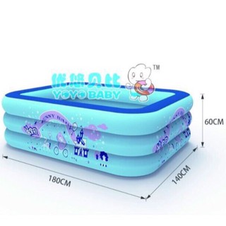 Bể bơi 3 tầng 2 đáy chống trơn trượt cho bé 1.8m
