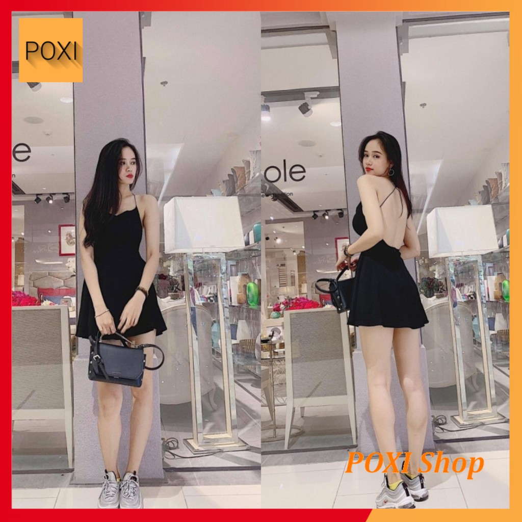 [ẢNH THẬT] Đầm Xoè Dây Chéo Lưng Sona (ĐEN) | BigBuy360 - bigbuy360.vn