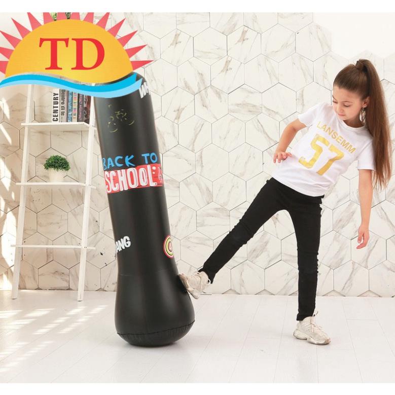Cột boxing hơi cho bé giá rẻ, Bao trụ đấm bốc tự cân bằng cho bé Cao 1.2m
