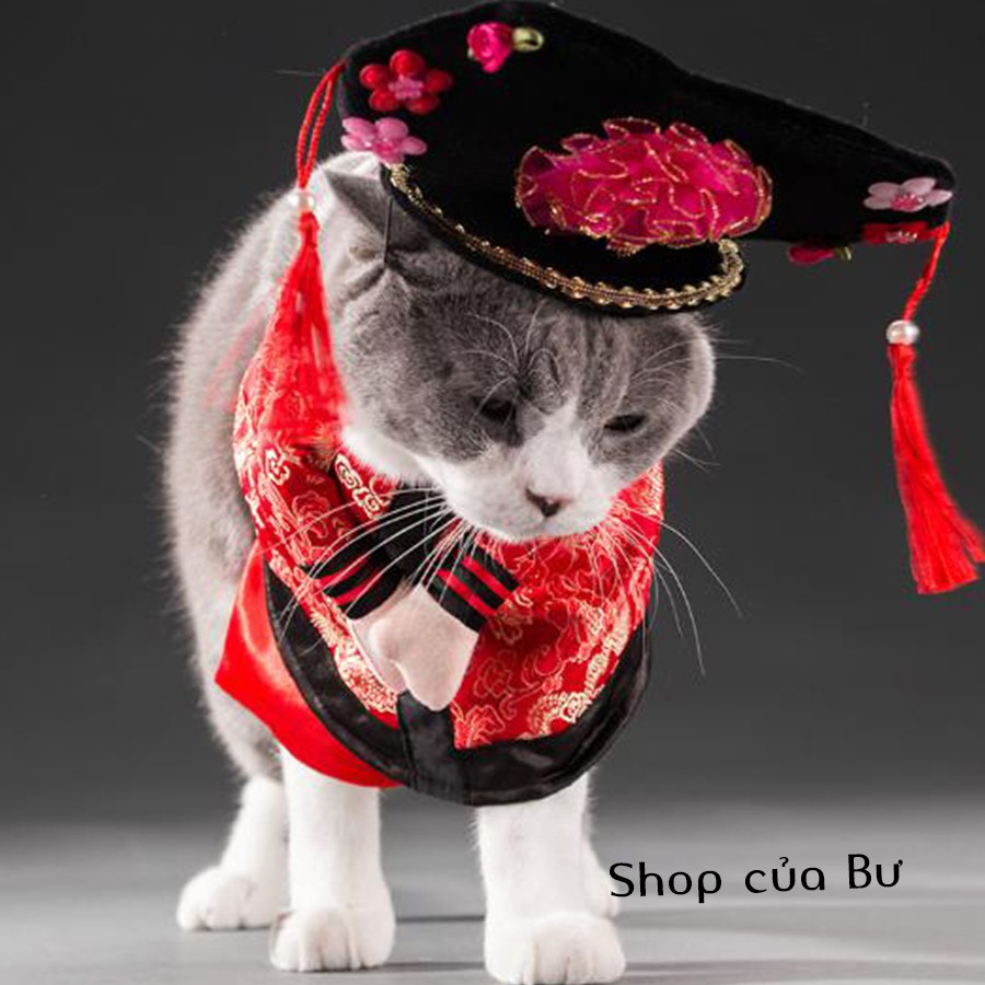 Quần áo cosplay cho thú cưng bộ Hoàng Thượng bộ Hoàng Châu cách cách bộ Cao Bồi Miền Tây bộ Cảnh Sát thời vụ