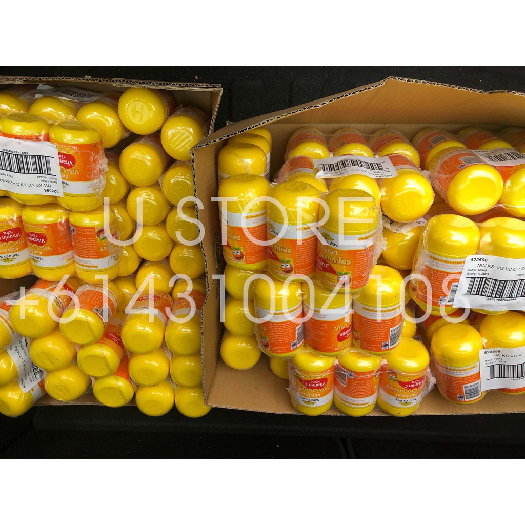 Bổ sung vitamin C cho bé Nature's way Vitamin C+ZinC 60v nhai