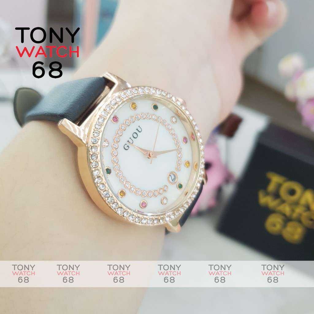 Đồng hồ nữ Guou dây da đeo tay chính hãng chống nước thời trang giá rẻ | BigBuy360 - bigbuy360.vn