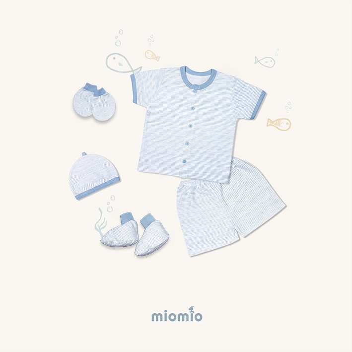 Set 5 Món Đồ Cộc Sơ Sinh MIOMIO - Cho Bé Trai, Bé Gái (Từ 0-3M), Vải Cotton