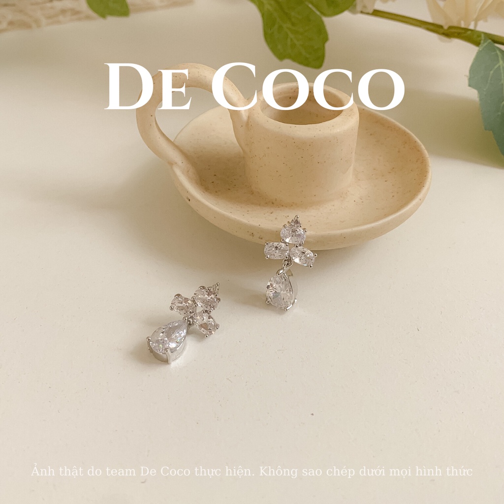 Khuyên tai nữ vintage hình giọt nước De Coco