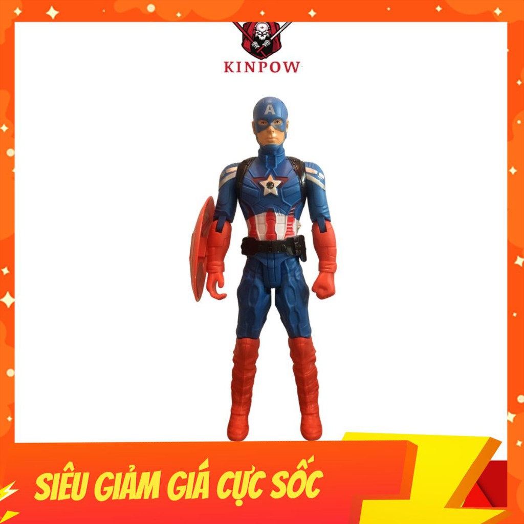 Đồ Chơi Mô Hình CAPTAIN AMERICA Cao 27cm Có Đèn Led Sáng Cử Động Khớp Nhựa Cao Cấp