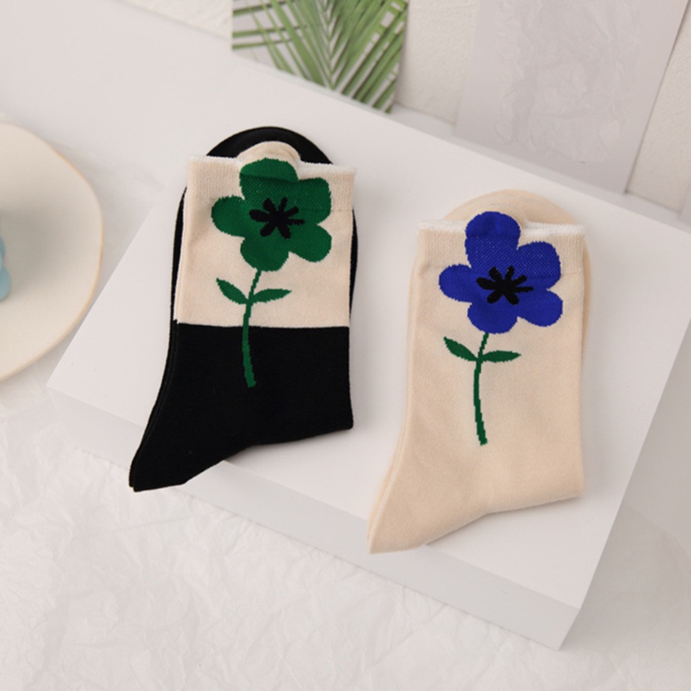 1 Đôi Tất Cotton In Hoa Xinh Xắn