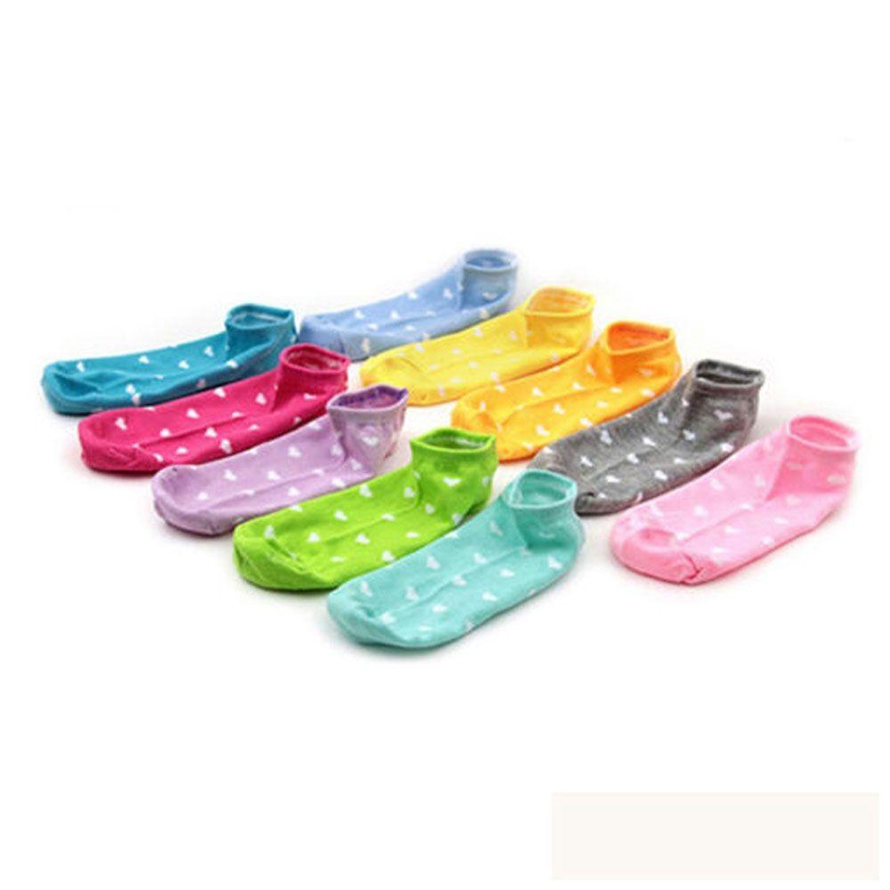 QQMALL Set 5 Đôi Tất Thể Thao Cổ Thuyền Màu Kẹo Ngọt Mới Cho Nữ