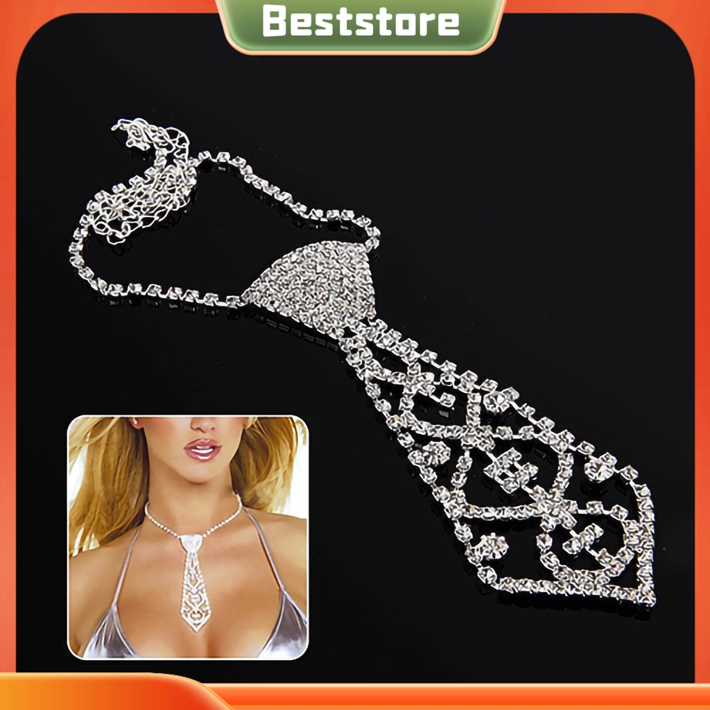 Vòng cổ Mặt Hình Cà Vạt Đính Đá Thời Trang 1-Sm1