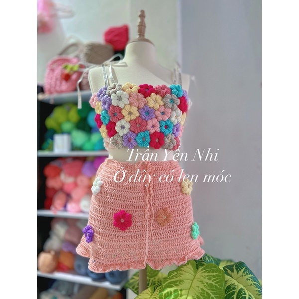BIKINI HOA LEN MÓC -SET BIKINI MÙA HÈ HANDMADE-