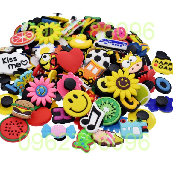 [Được chọn mẫu- Có sỉ] Sticker Nút Cài Dép Jibbitz 18-35 JB 79 Charm Gắn Dép Sục