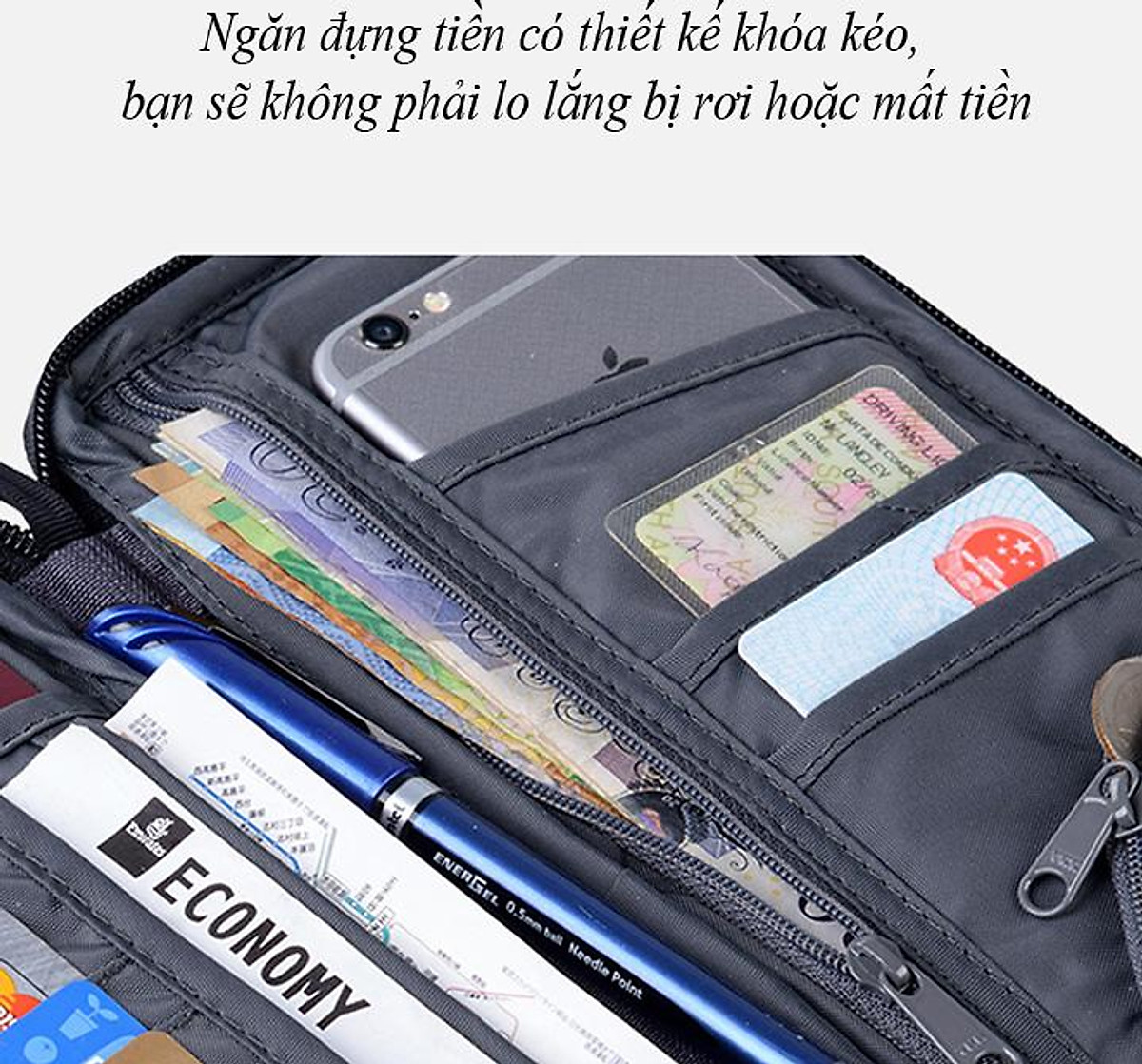 Mua Ngay Ví, bóp cầm tay đựng passport, hộ chiếu và thẻ Naturehike NH17C001-B hàng chính hãng Cực Chất