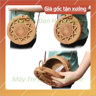 Túi Mây Tre Đan , Mặt Rào Đơn Lõi Đặc , Kích Thước 20x8cm