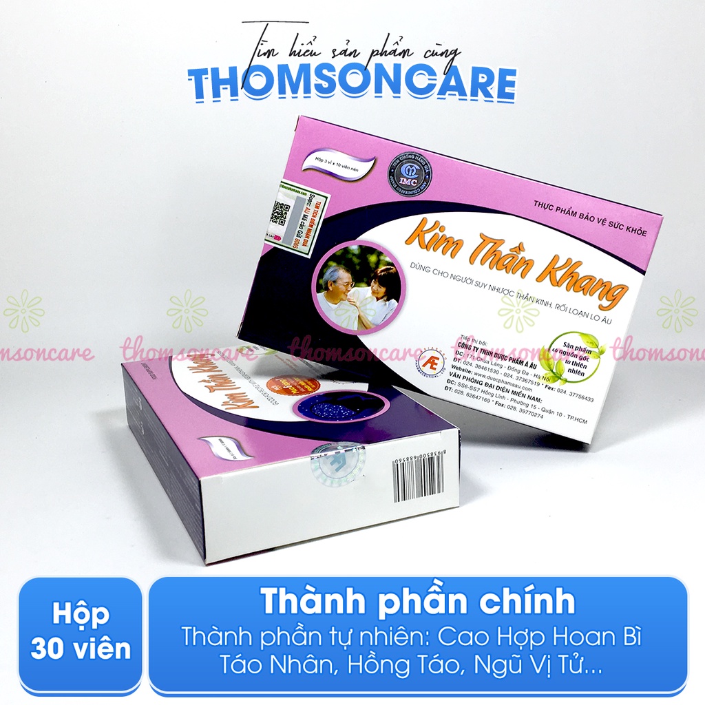 Kim Thần Khang - Giúp ngủ ngon dưỡng tâm, an thần, giảm mất ngủ, rối loạn lo âu - Mua 6 tặng 1 bằng tem tích điểm