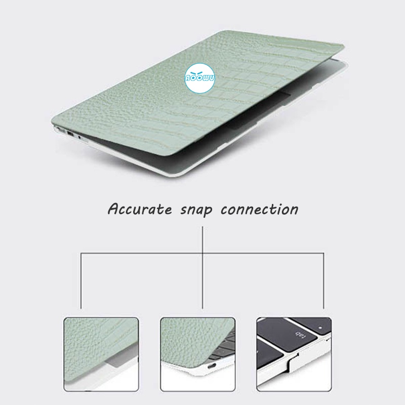 Bao Da Họa Tiết Da Cá Sấu Màu Xanh Lá Cho MacBook Air 13 inch M1 A2337 A2179 Pro 13 A2338 A2251 A2289 2020 2021 Pro 14 inch M1 Pro M1 Max A2442 Air13 A1466