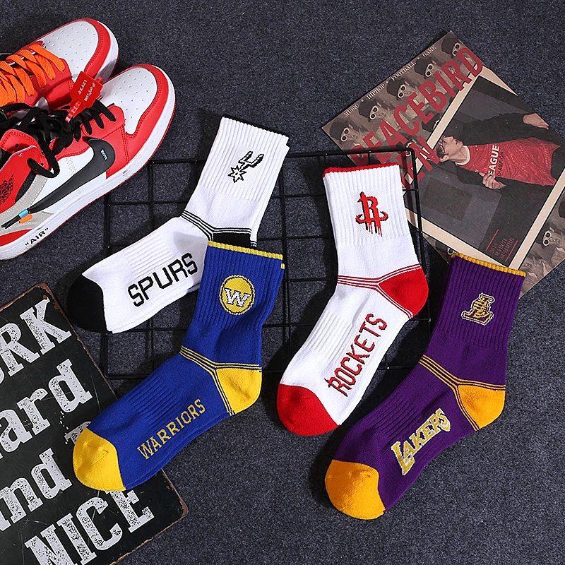 NBA Vớ Đội Đội Mẫu Logo Mẫu Vớ Bóng rổ Vớ Vớ Vớ Lakers Rockets Spurs Bull Cavaliers Stokin