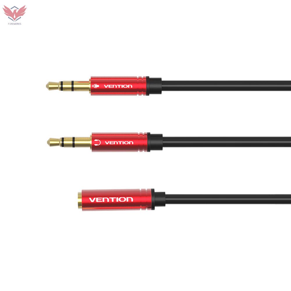 VENTION Dây Cáp Âm Thanh Mở Rộng Giắc Cắm 3.5mm Sang Đầu Cắm Kép Cho Điện Thoại / Máy Tính Bảng / Loa 0.3m | BigBuy360 - bigbuy360.vn